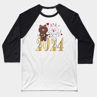 Cony Bunny Happy New Year 2024 Baseball T-Shirt